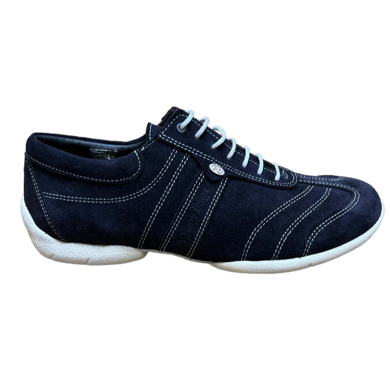 Portdance Blue Suede Leather Dance Trainer with Contrast Stitching