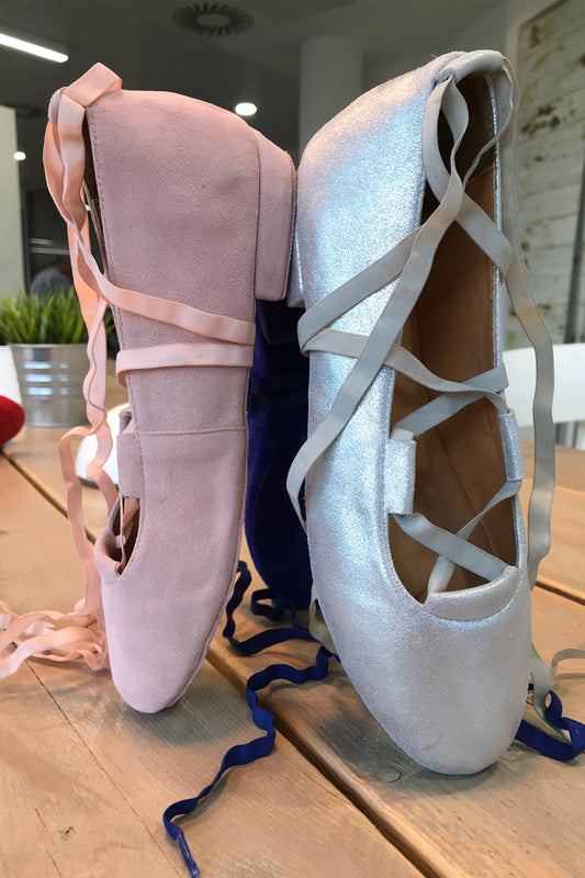 Juliette Ballet Flat Blush with flexible laces