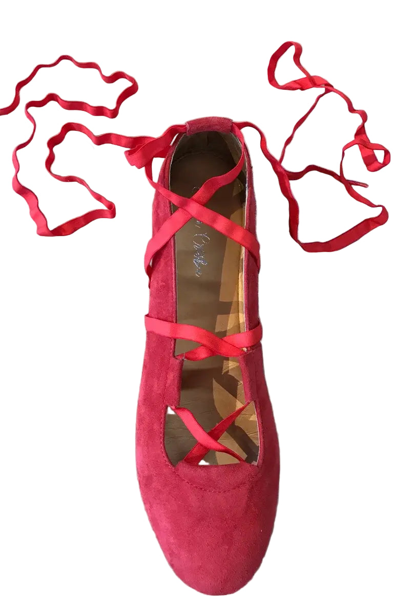 Juliette Ballet Flat Red with flexible laces