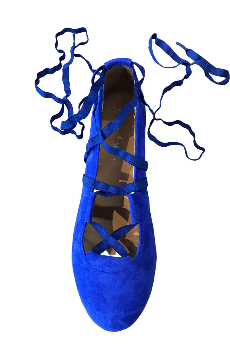 Juliette Ballet Flat Blue with flexible laces