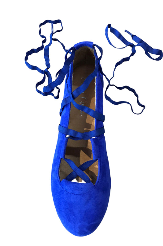 Juliette Ballet Flat Blue with flexible laces