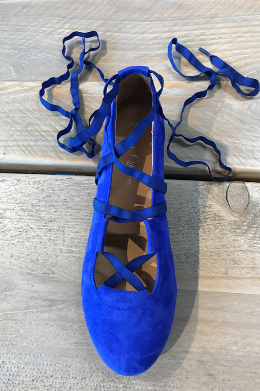 Juliette Ballet Flat Blue with flexible laces