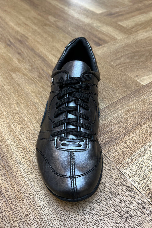 Black and Silver Leather Dance Trainer