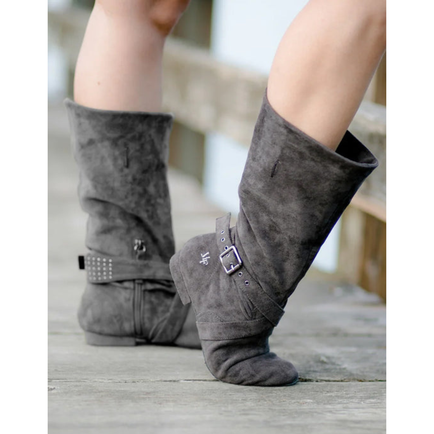 Aurora Dance Boot Grey Micro Suede
