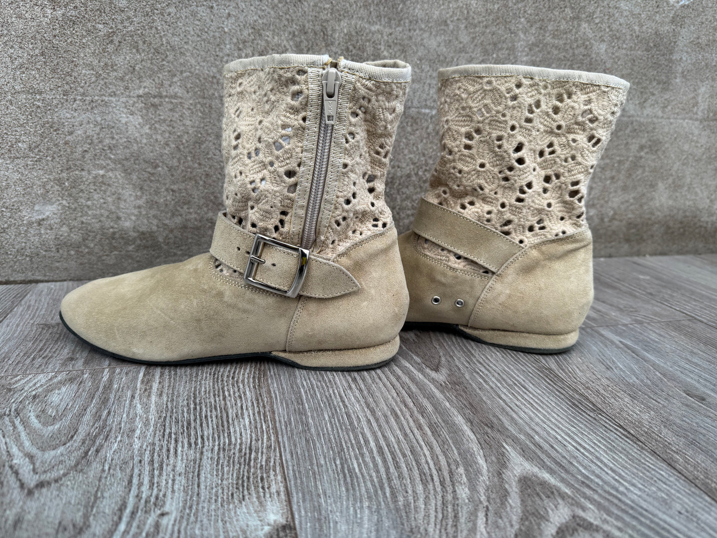 FINAL SALE Leo Dance Lace Bootie Beige