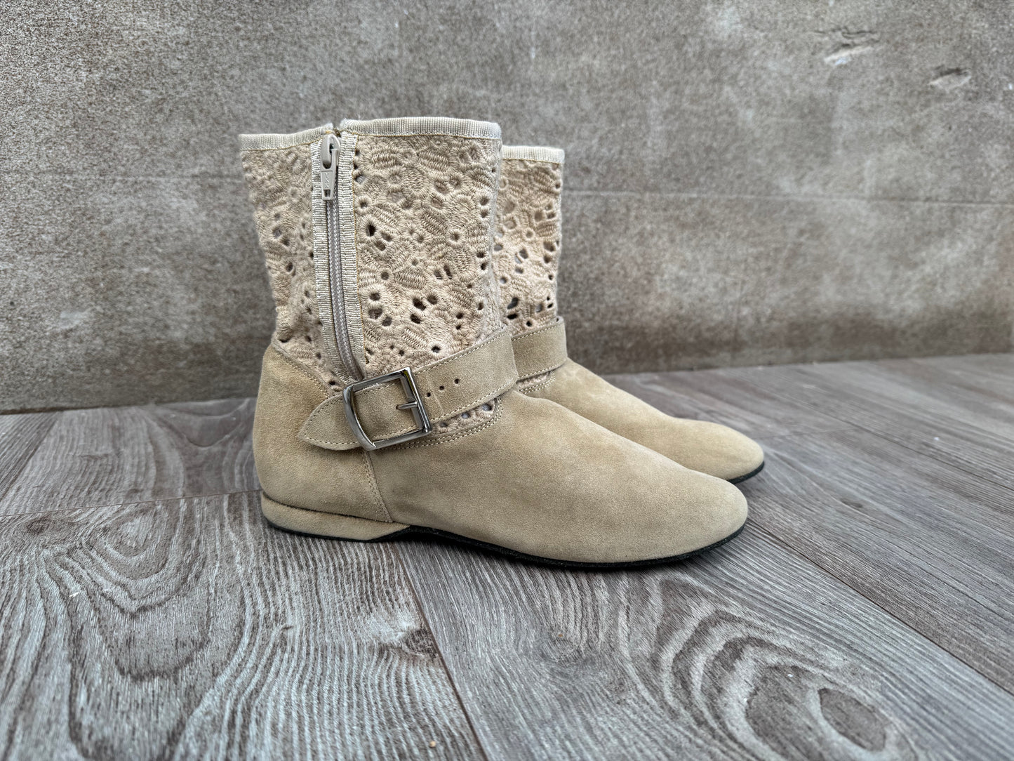 FINAL SALE Leo Dance Lace Bootie Beige