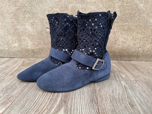 FINAL SALE Leo Dance Lace Bootie Blue