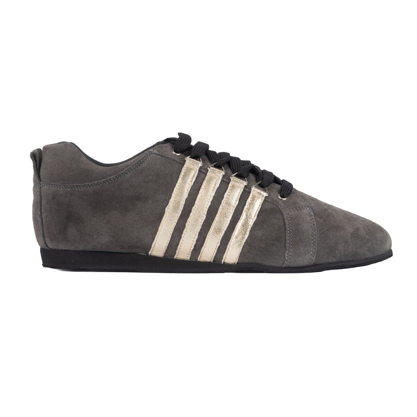 Flexee Grey Suede and Metallic Stripe Unisex Dance Trainer
