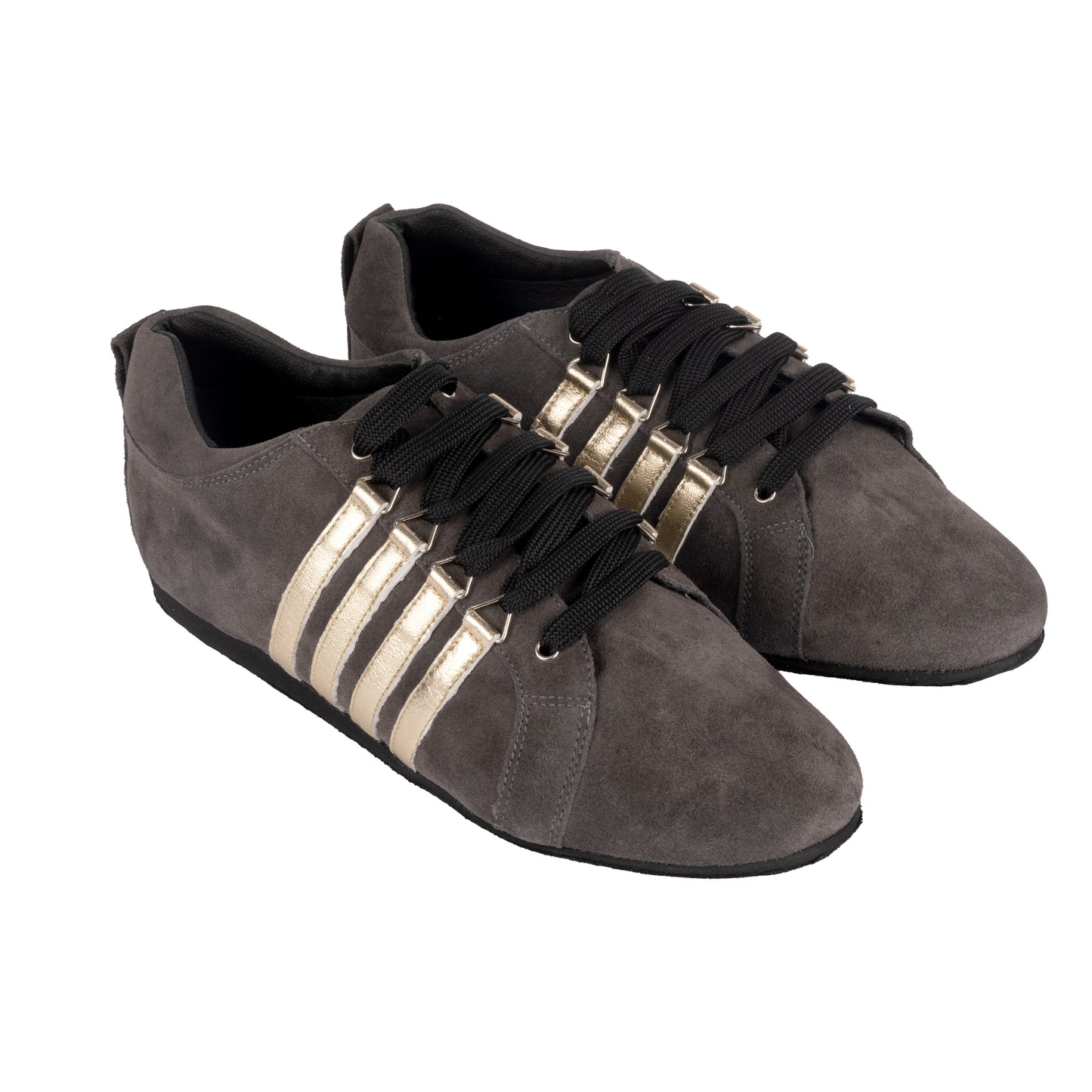 Flexee Grey Suede and Metallic Stripe Unisex Dance Trainer
