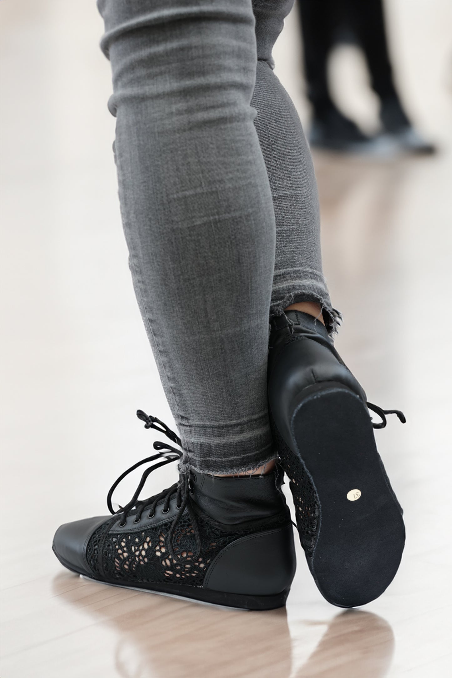 Gina Lace Dance Bootie Black