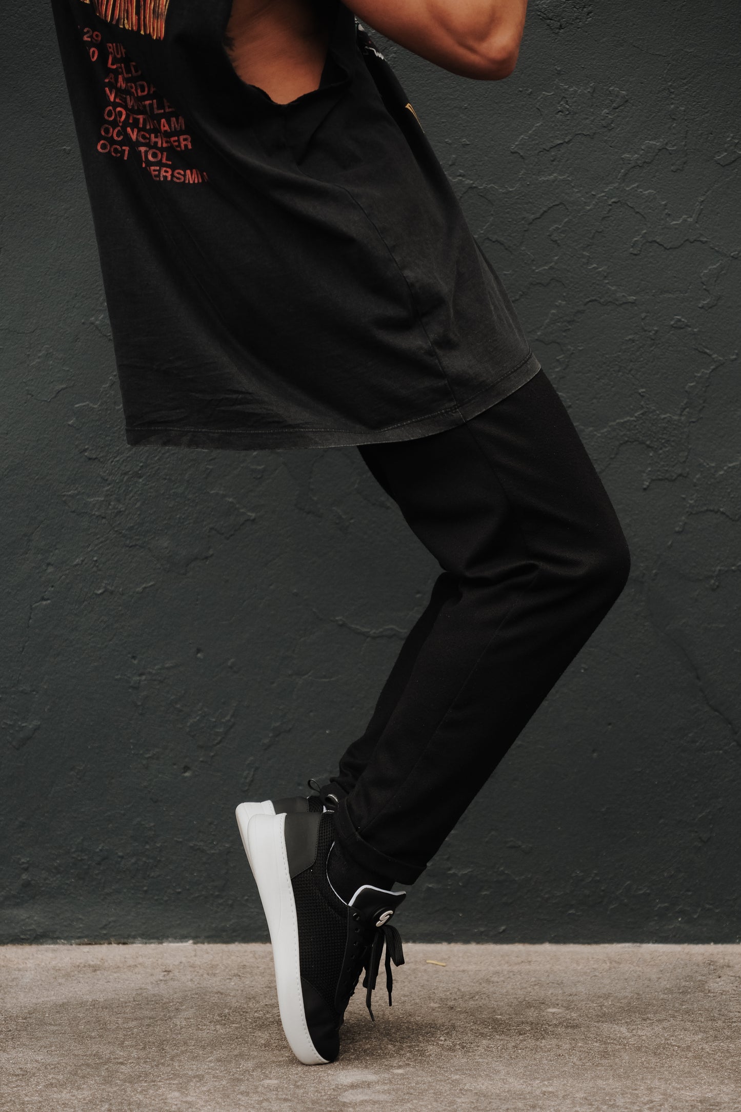 Portdance PD GR OPORTO Black Leather/Mesh Dance Sneaker- Groovies