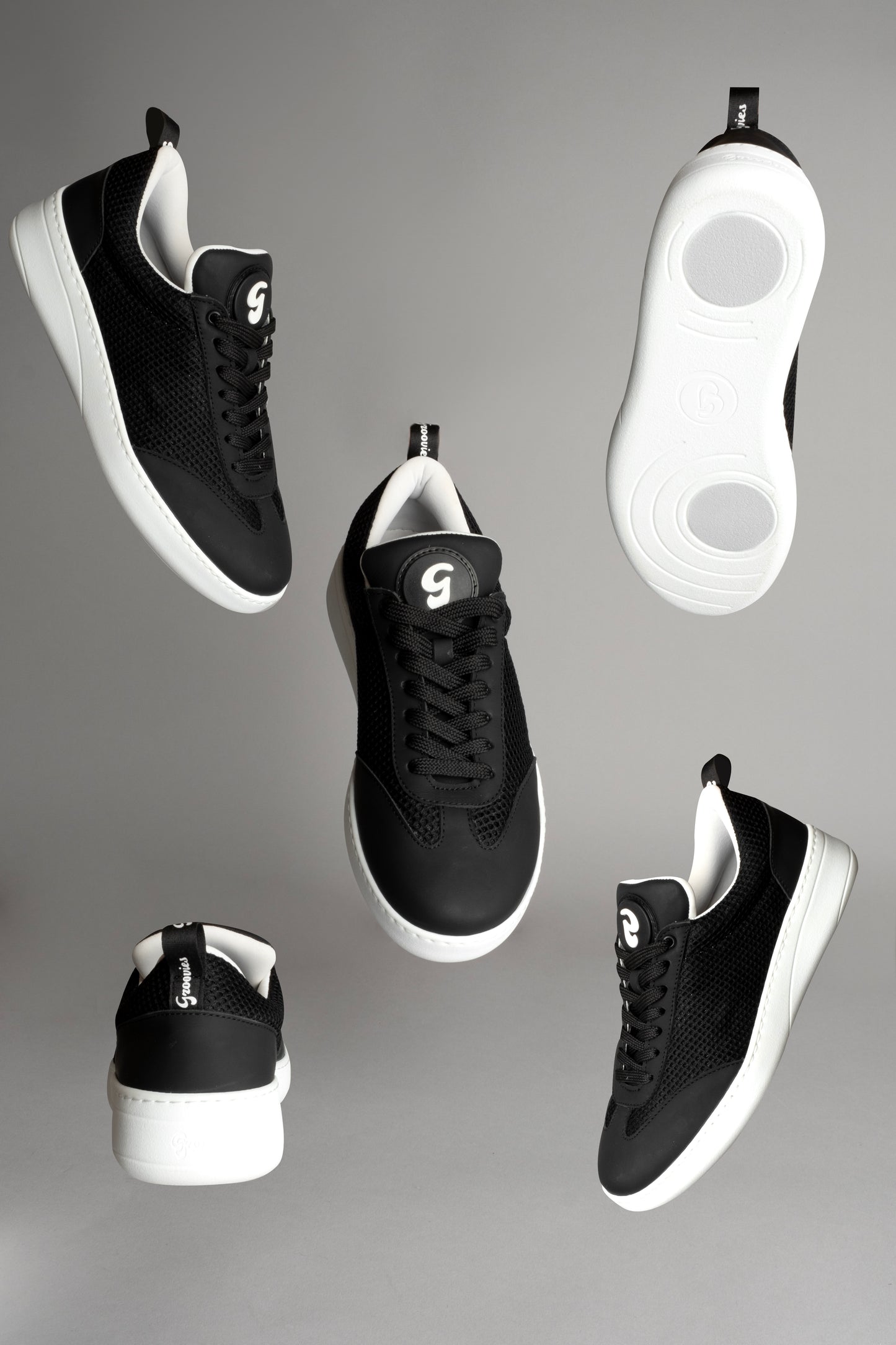 Portdance PD GR OPORTO Black Leather/Mesh Dance Sneaker- Groovies