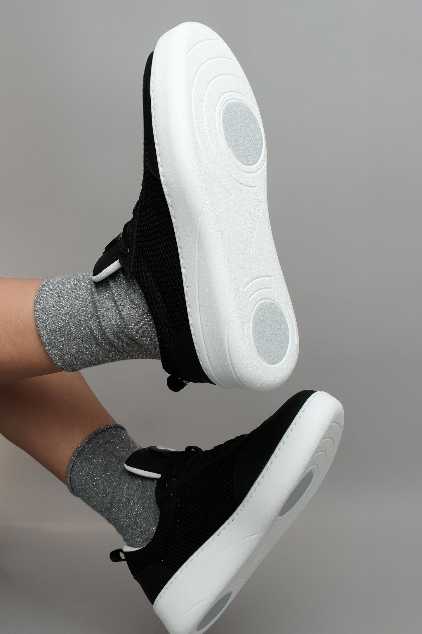 Portdance PD GR OPORTO Black Leather/Mesh Dance Sneaker- Groovies