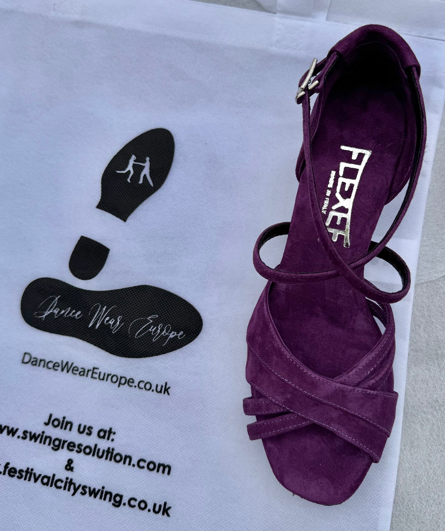 Flexee Brand Sonja Dance Sandal- Purple Italian Suede Sole