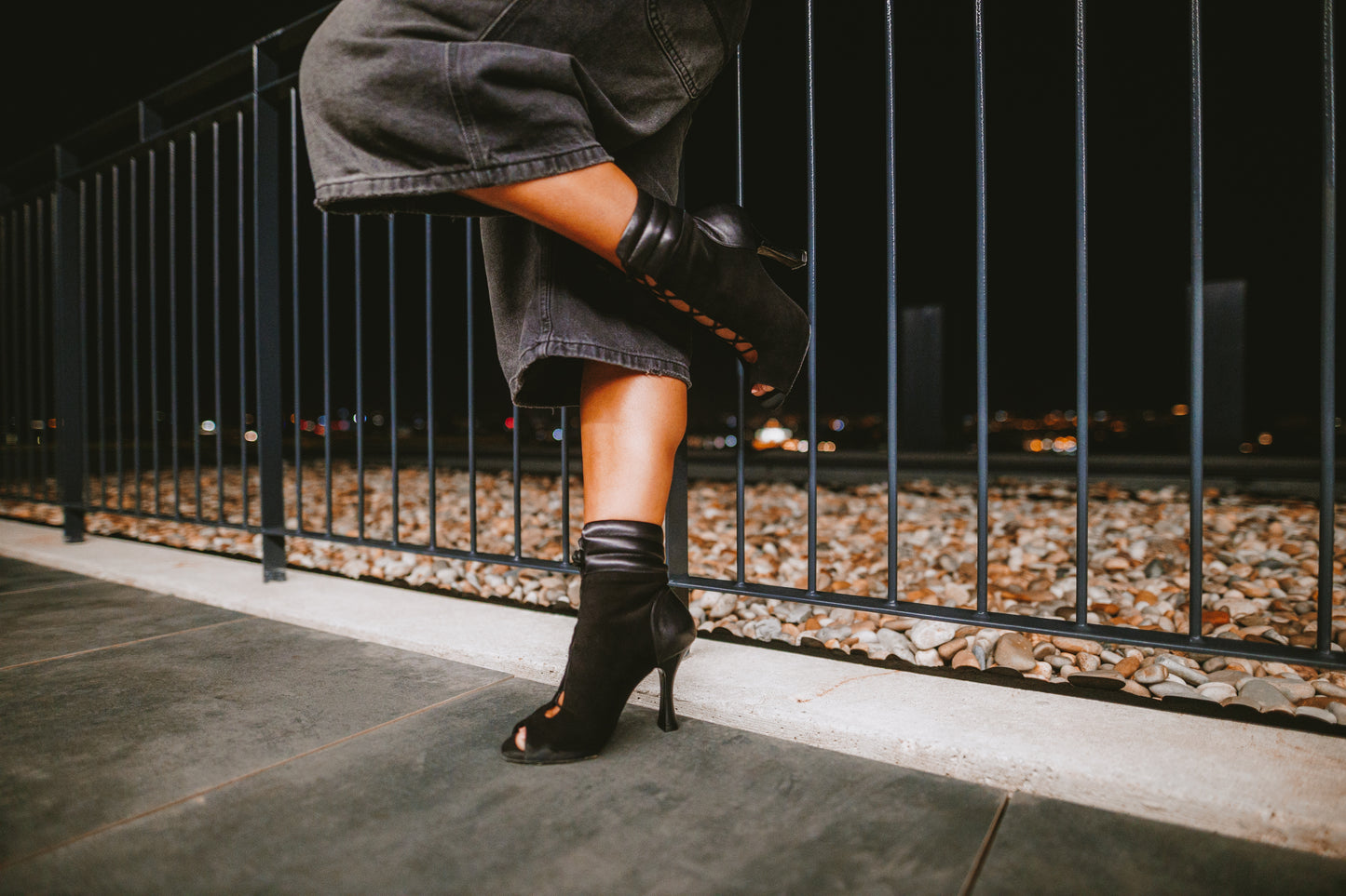 PortDance  -  PD TATIANA Black Nubuck/Leather – Heel 80mm