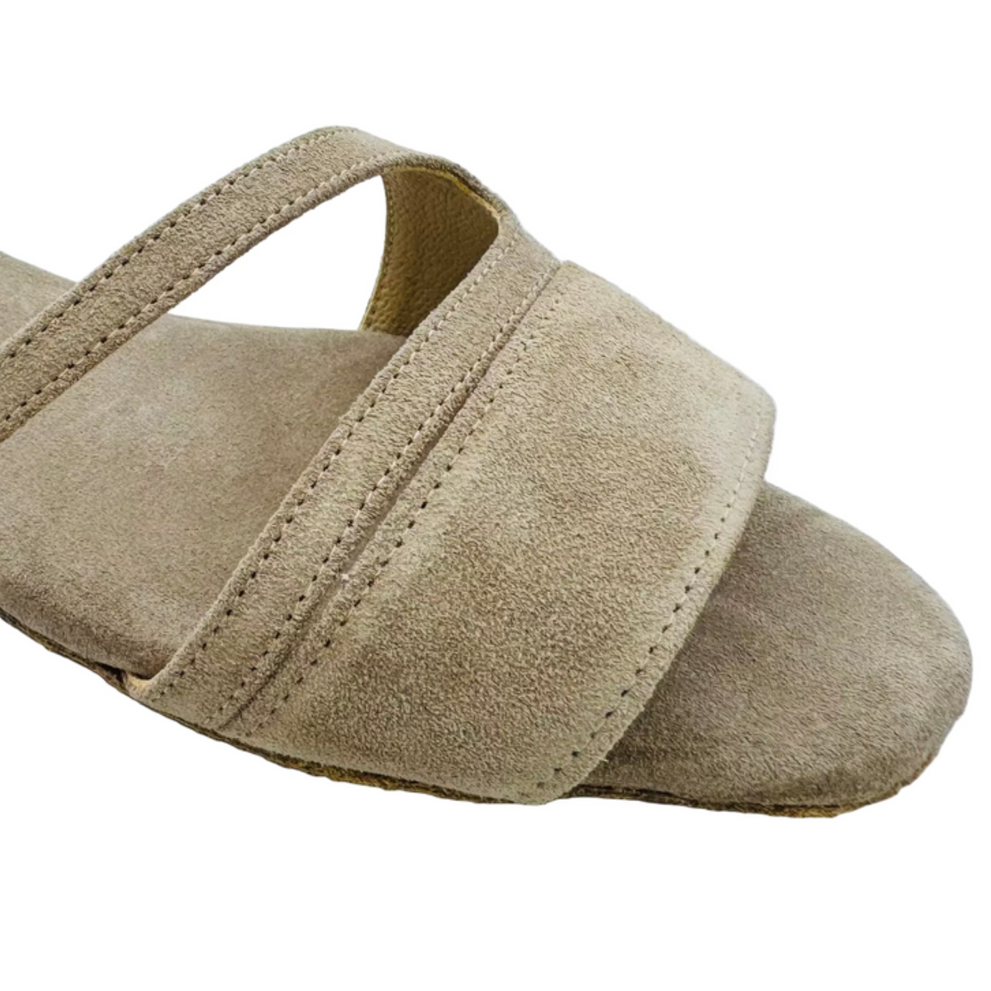 Flexee Brand Leiya Dance Sandal- Stone Italian Leather Suede Sole