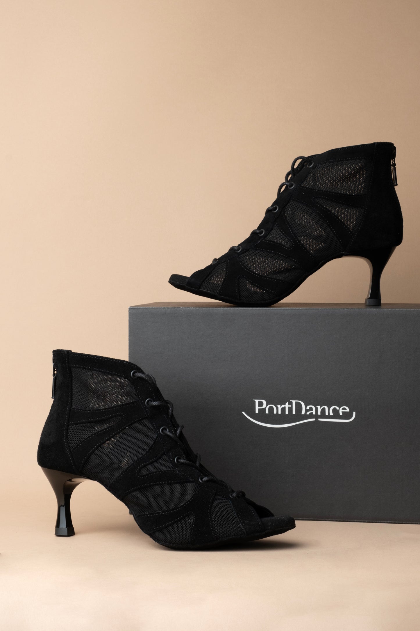 PortDance  -  PD819 Black Nubuck – Heel 50mm