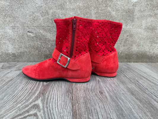 FINAL SALE Leo Dance Lace Bootie Red