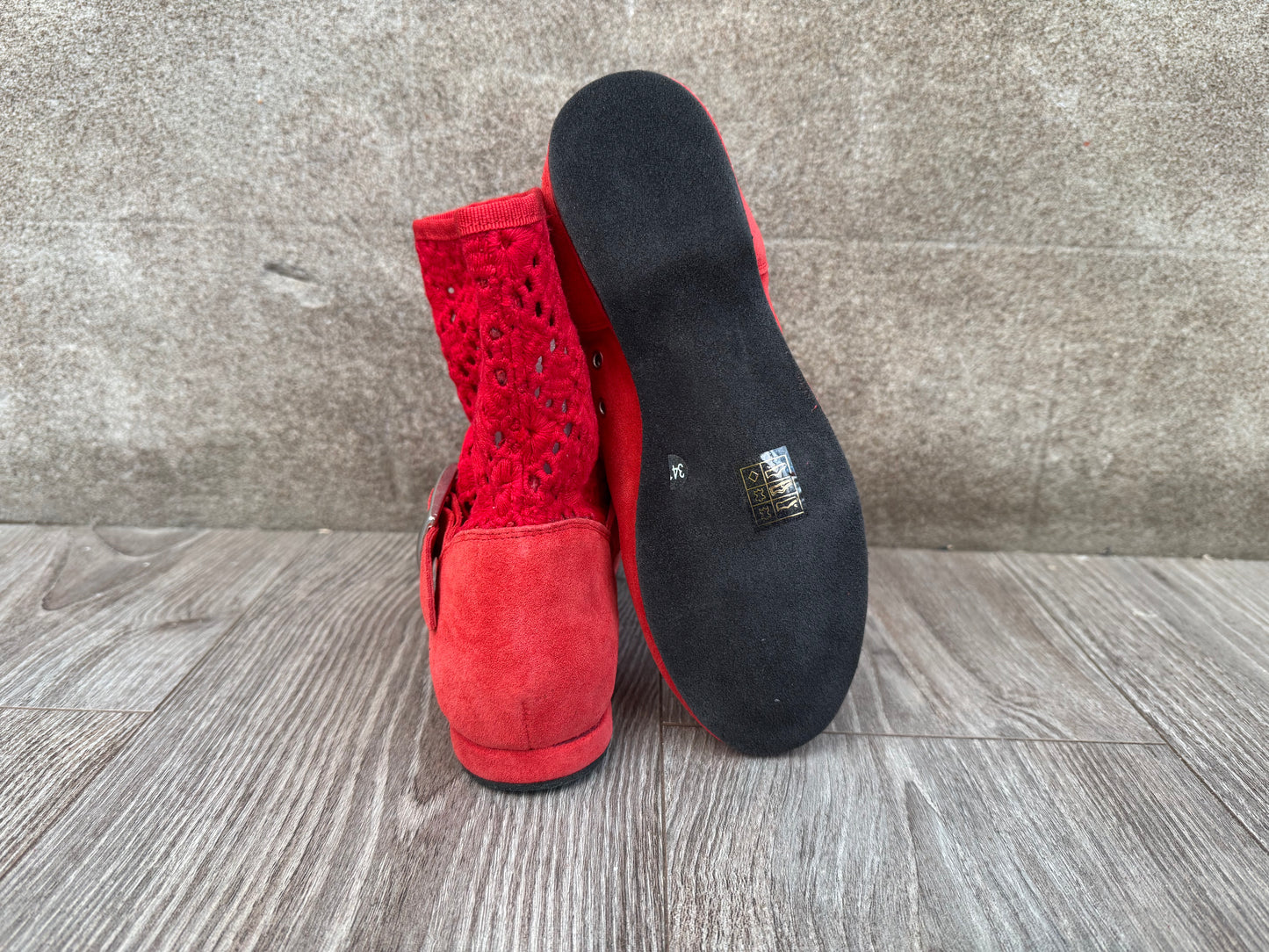 FINAL SALE Leo Dance Lace Bootie Red