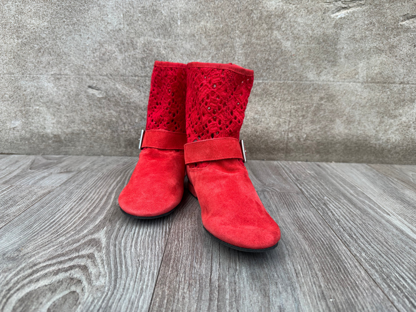 FINAL SALE Leo Dance Lace Bootie Red