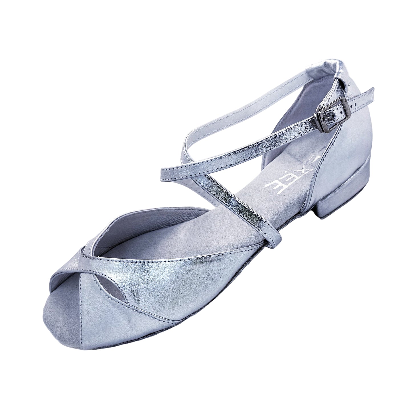 Sara Low Heel Dance Sandal Silver