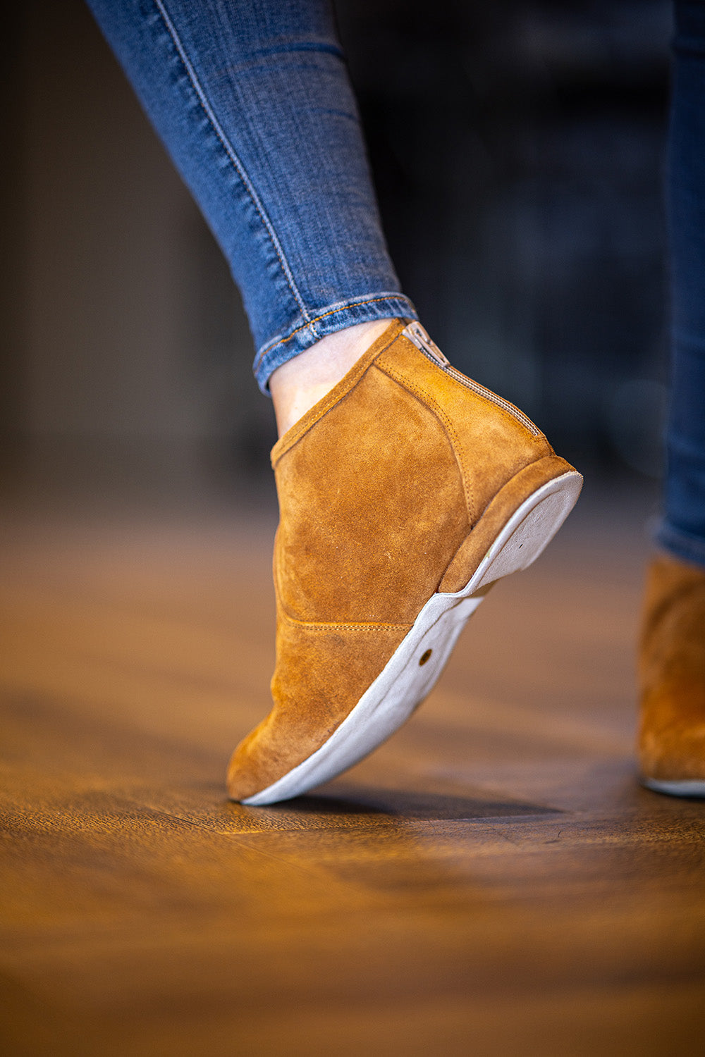 Torri Zzaoui Dance Suede Bootie Cognac