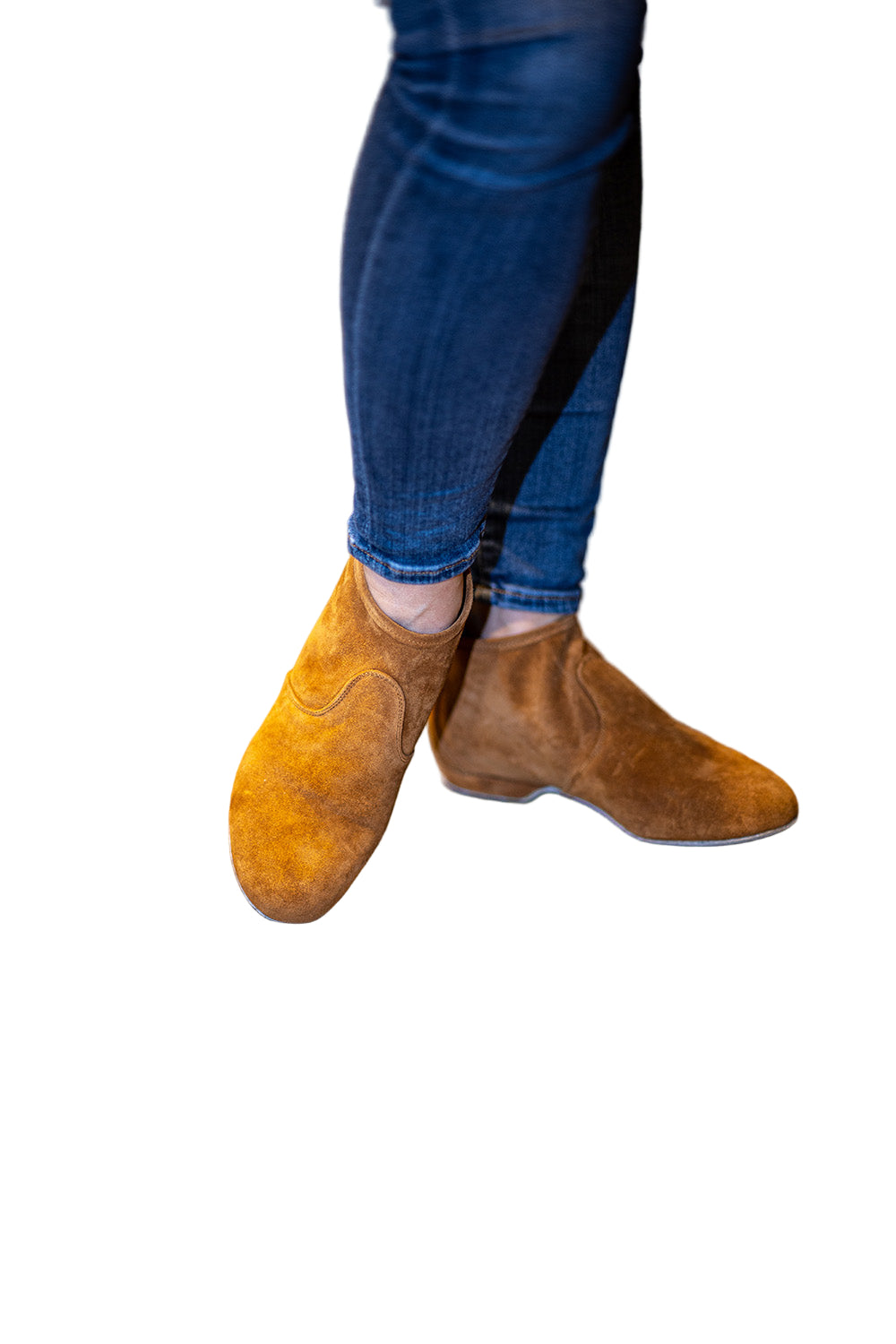 Torri Zzaoui Dance Suede Bootie Cognac