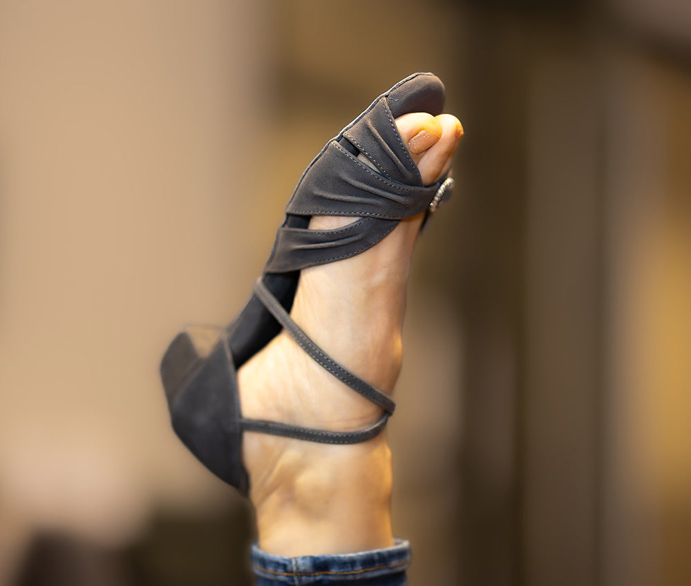 Coca Dance Sandal Grey Suede- The most adjustable sandal yet!
