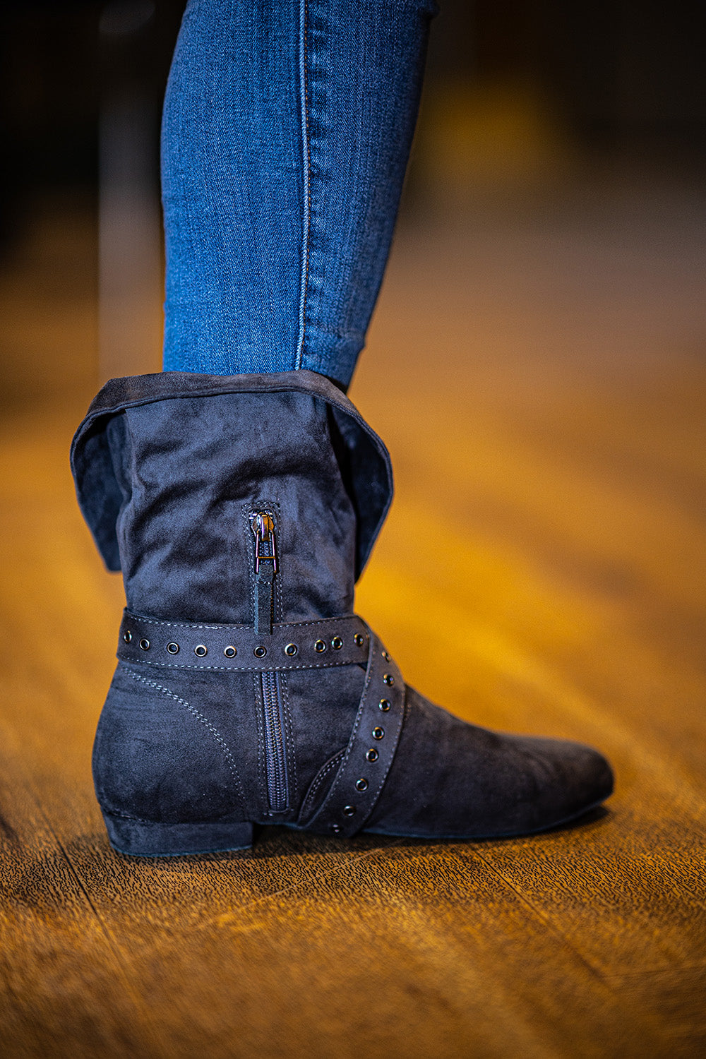 Tinker Bell Boot Grey Micro Suede