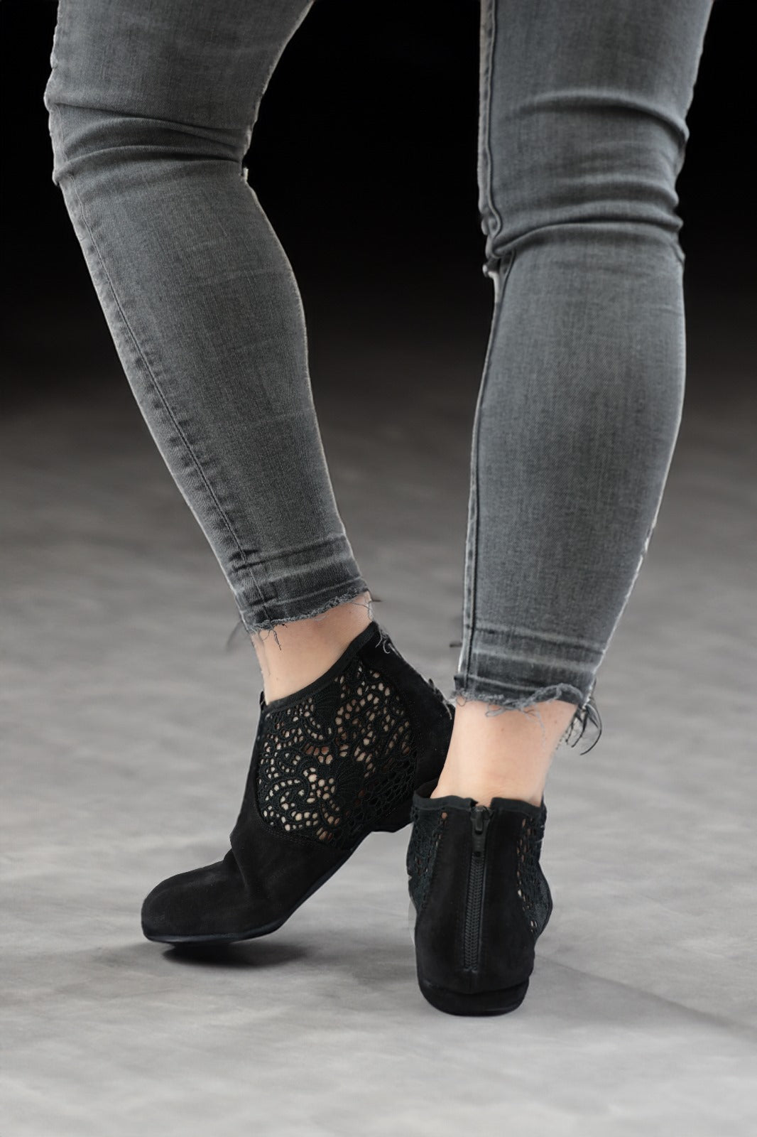 Torri Zzaoui Dance Lace Bootie Black