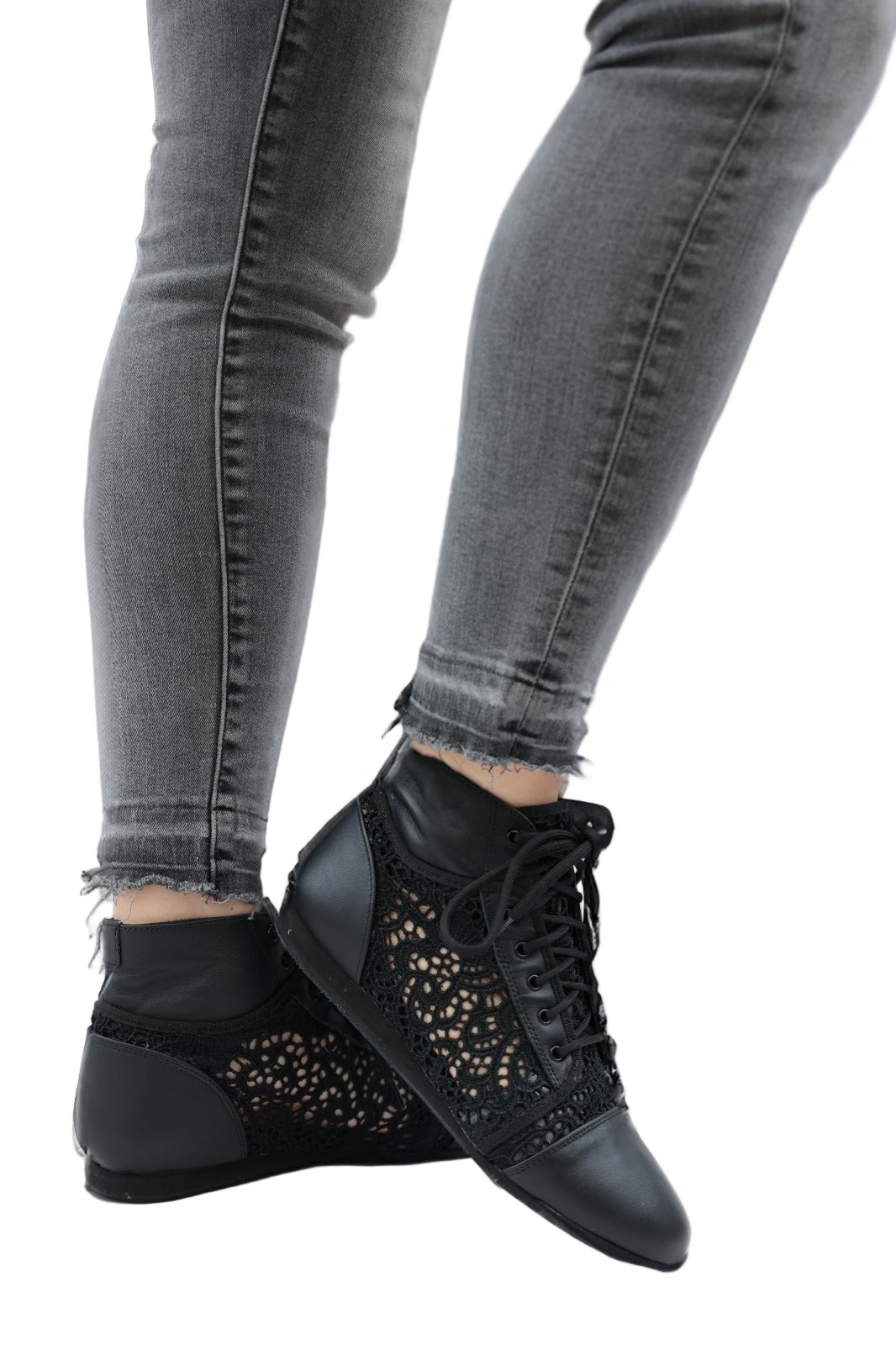 Gina Lace Dance Bootie Black