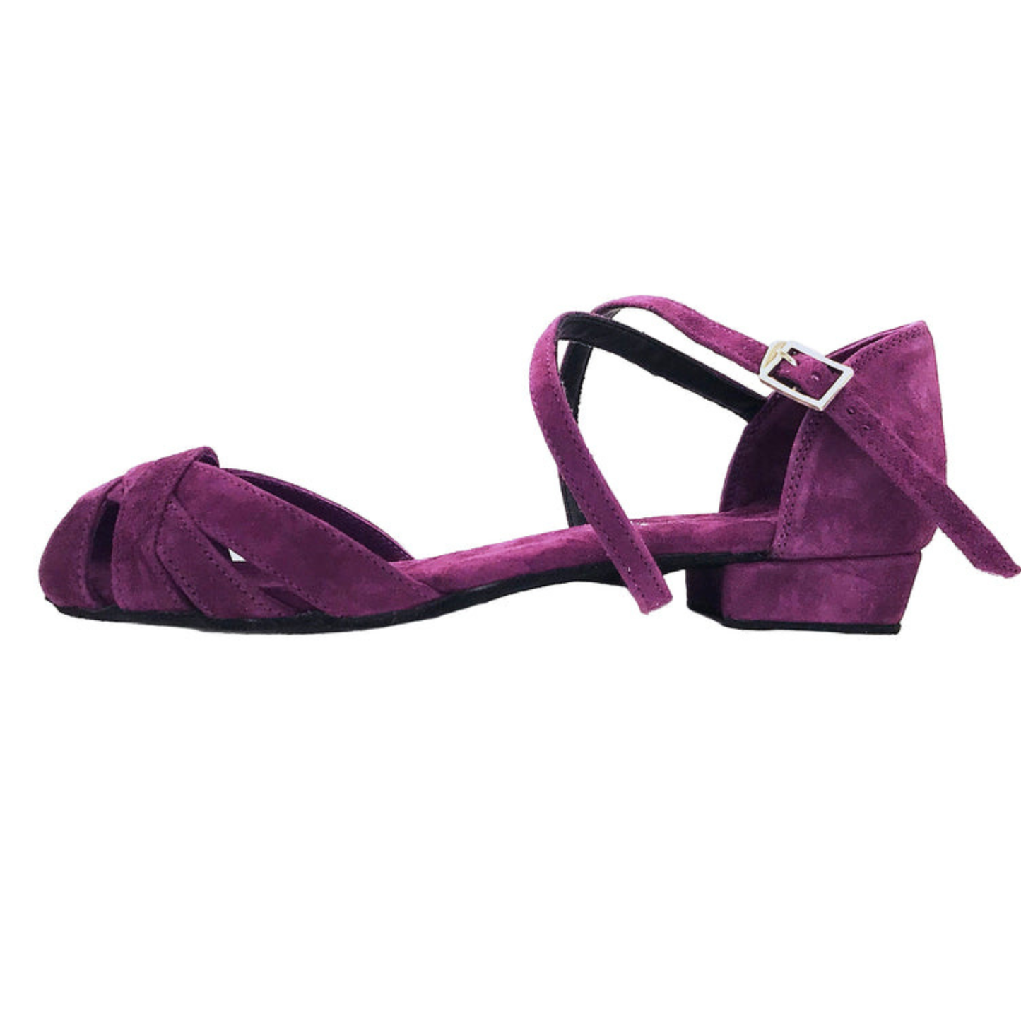 Flexee Brand Wrap Star Dance Sandal - Purple Suede with Suede Sole