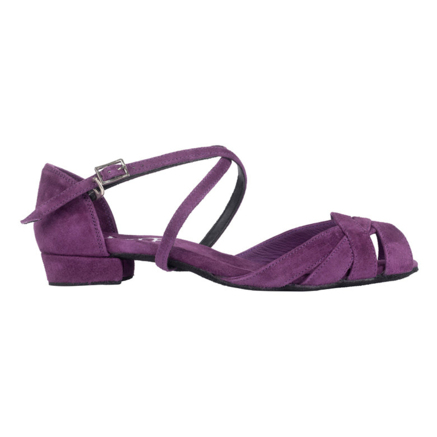 Flexee Brand Wrap Star Dance Sandal - Purple Suede with Suede Sole