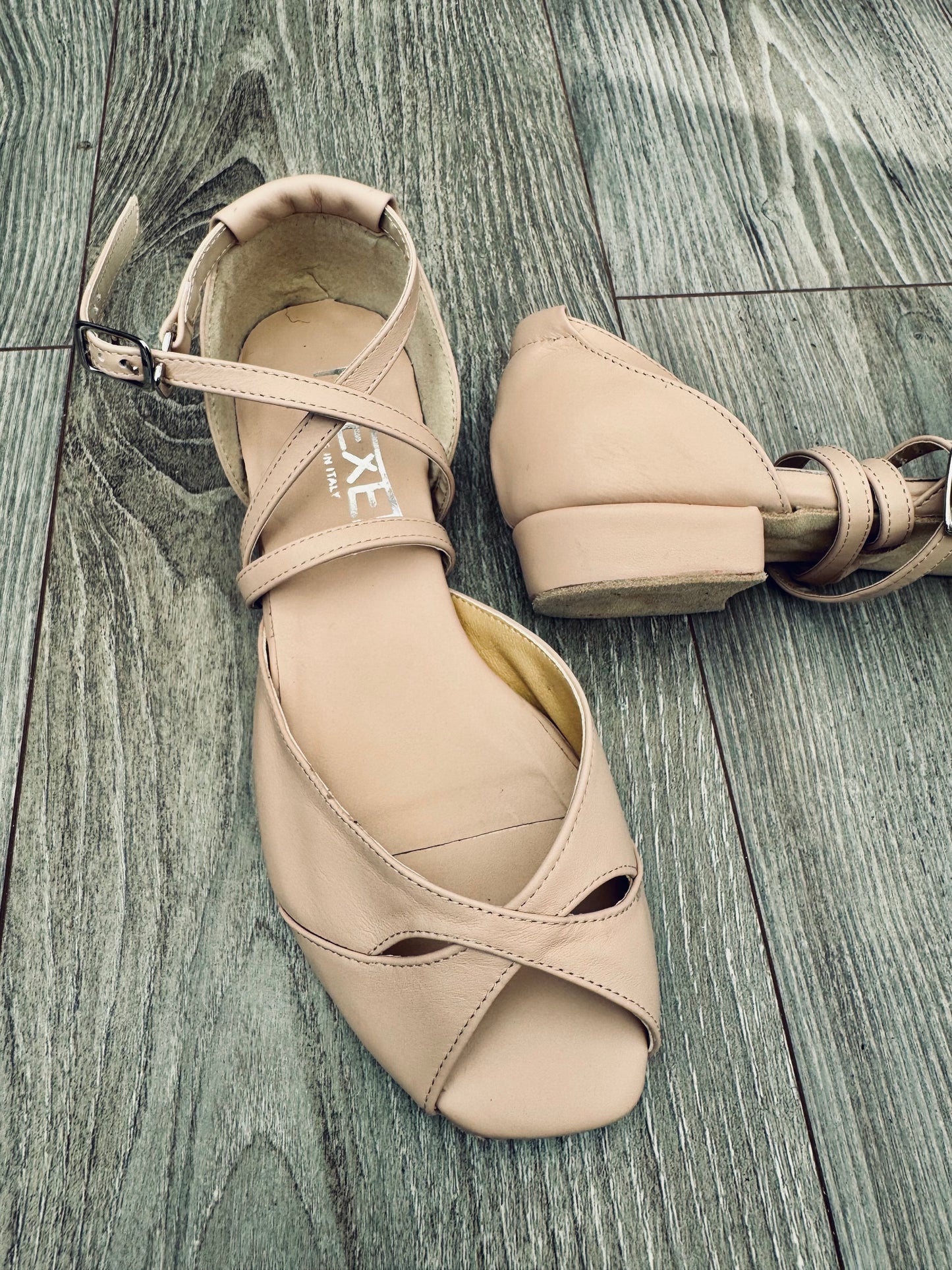 Sara Low Heel Dance Sandal Beige