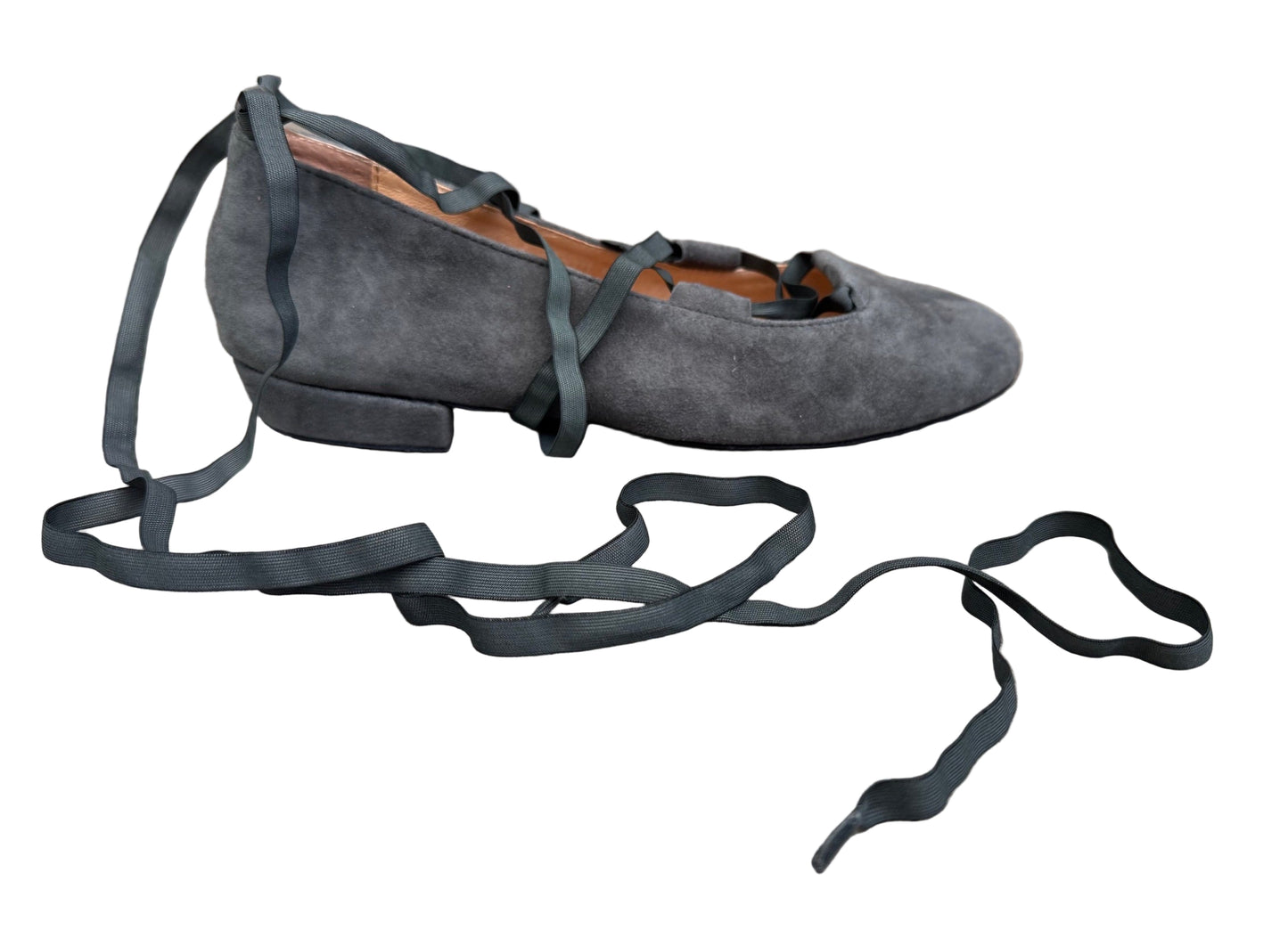 Juliette Ballet Flat Charcoal with flexible laces