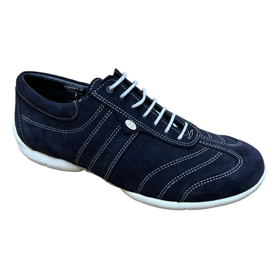 Portdance Blue Suede Leather Dance Trainer with Contrast Stitching