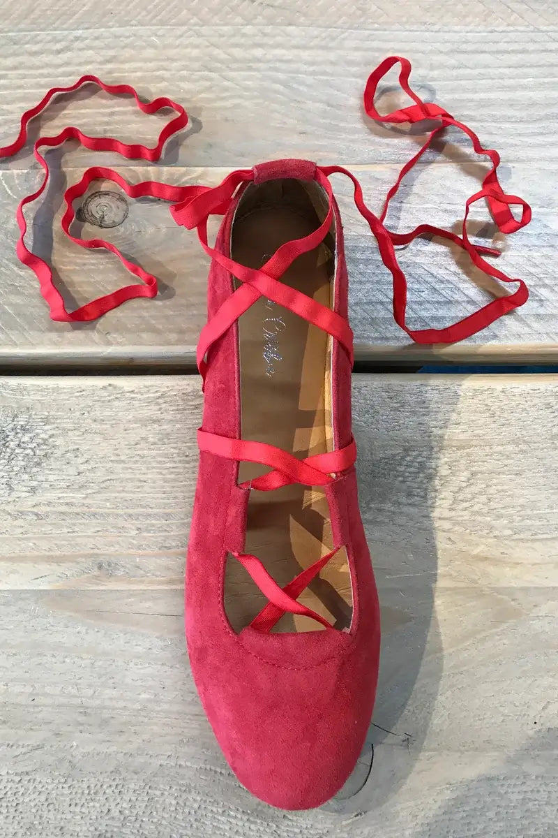 Juliette Ballet Flat Red with flexible laces