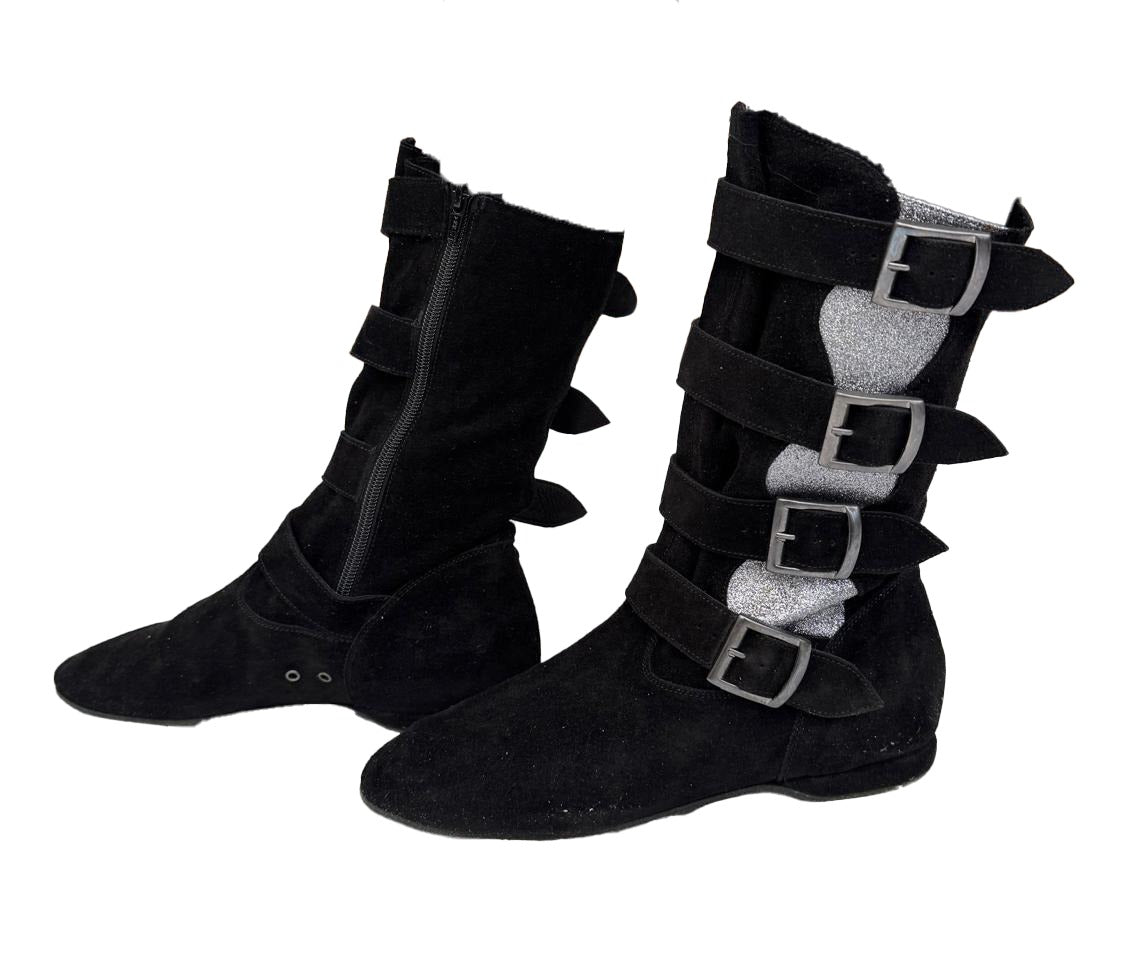 FINAL SALE Leo Dance Black Suede and Sparkle Bootie
