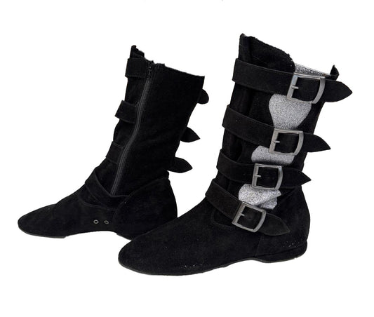 FINAL SALE Leo Dance Black Suede and Sparkle Bootie