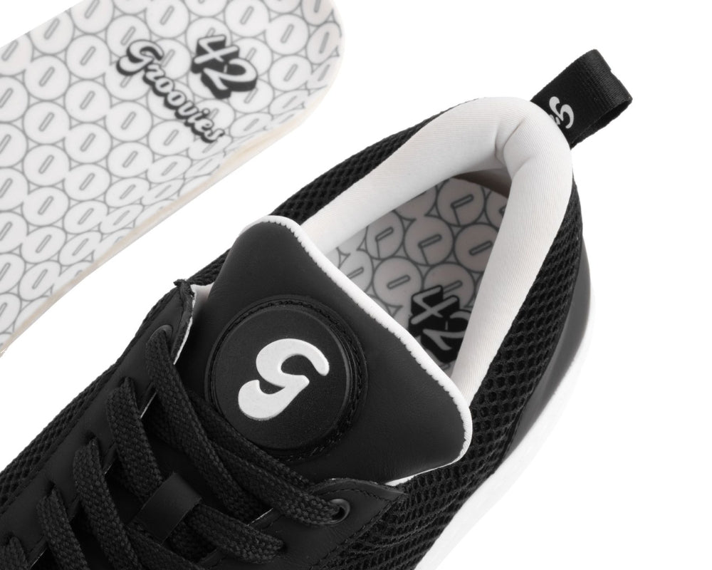 Portdance PD GR OPORTO Black Leather/Mesh Dance Sneaker- Groovies