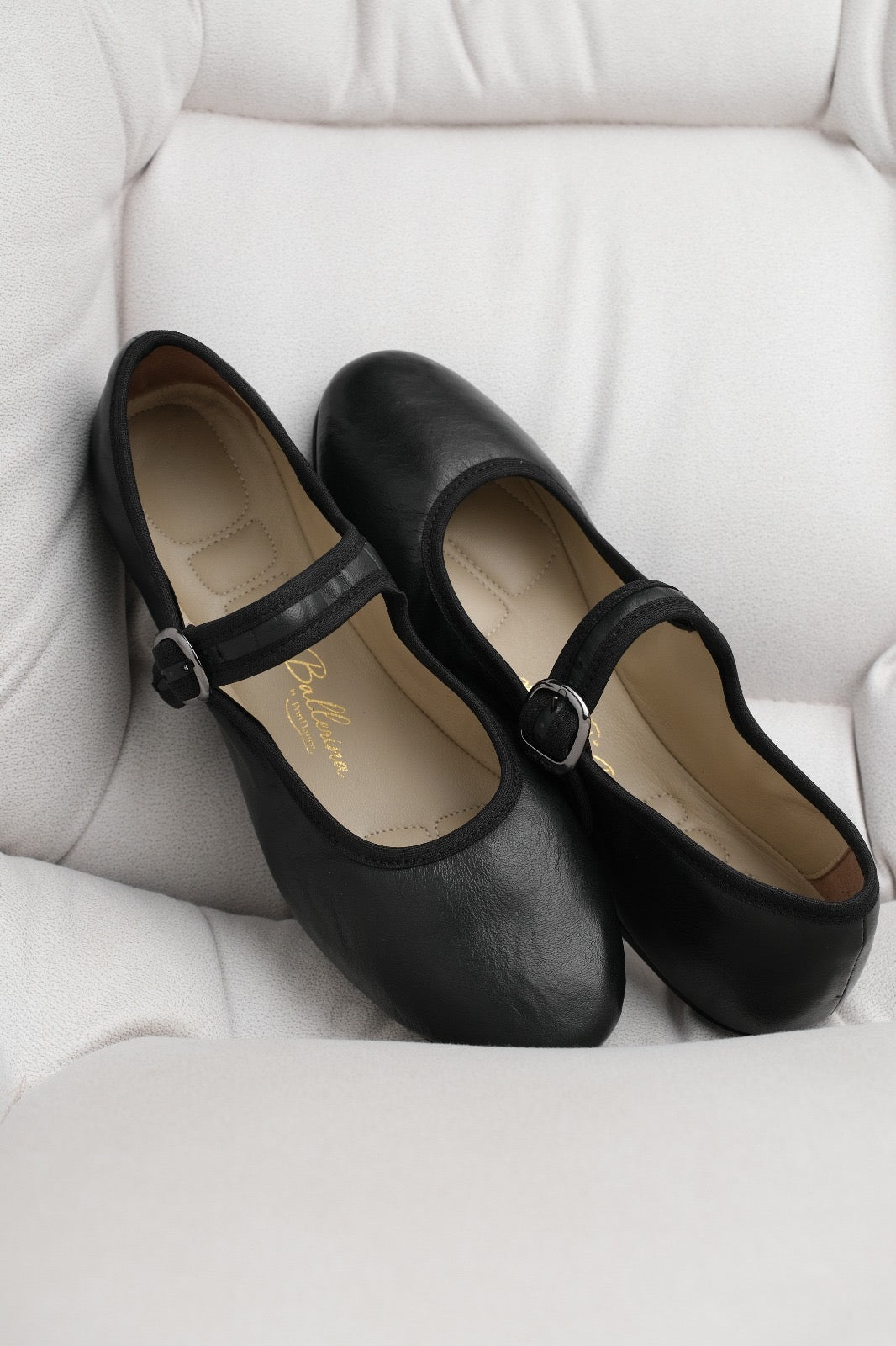 Black Soft Leather PortDance Indoor & Outdoor Ballerina Flat