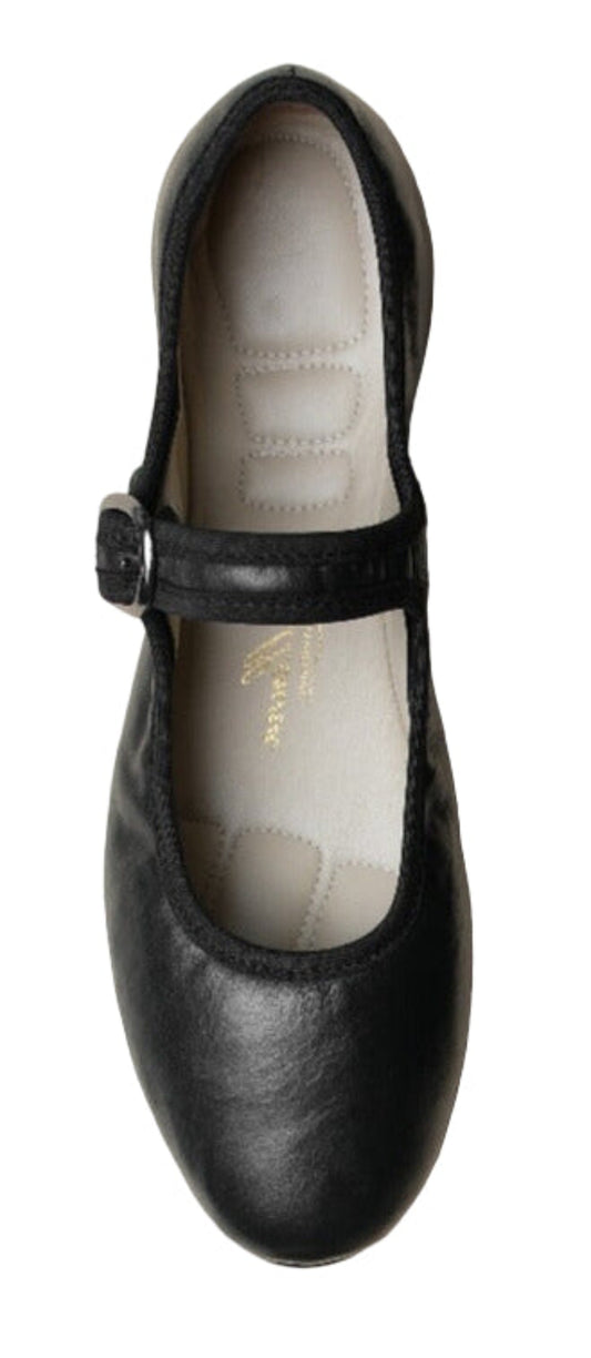 Black Soft Leather PortDance Indoor & Outdoor Ballerina Flat