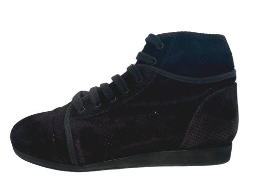 Flexee Light Black Leather Perforated Dance Trainer