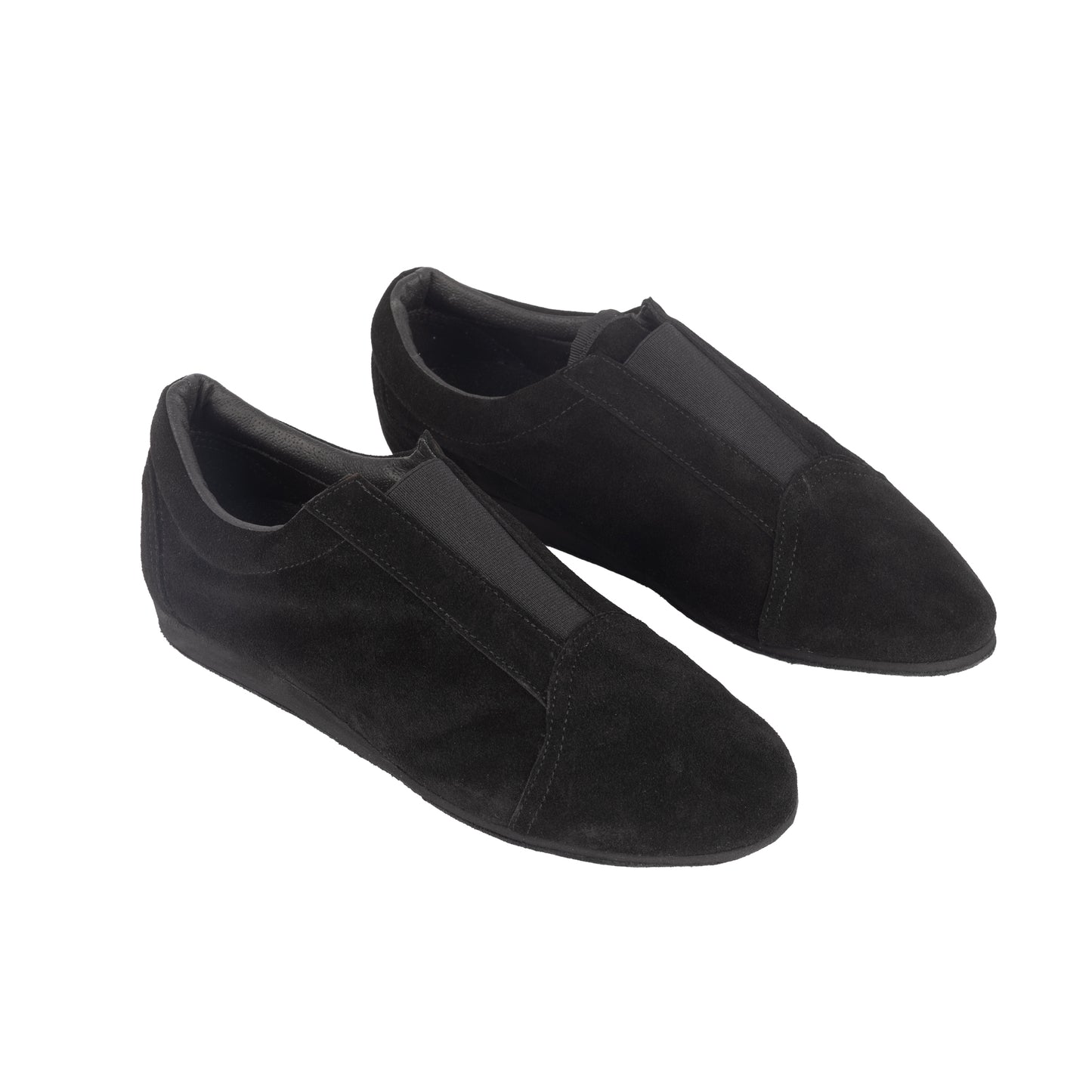 Flexee Unisex Black Suede Elastic Slip On