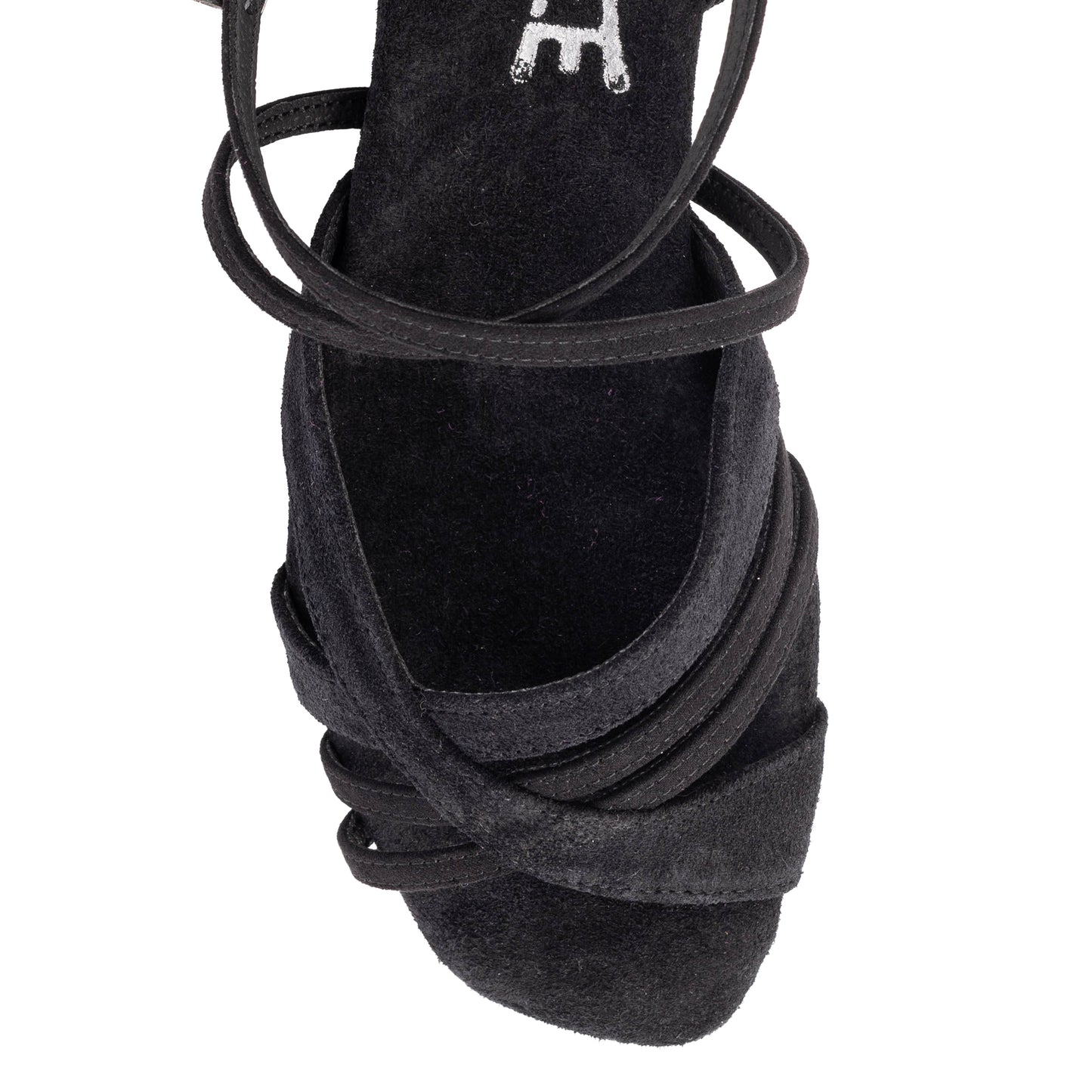 Sonjia Black Suede Low Heel Dance Sandal