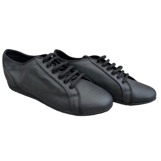 FINAL SALE Leo Dance Black Leather Dance Trainer