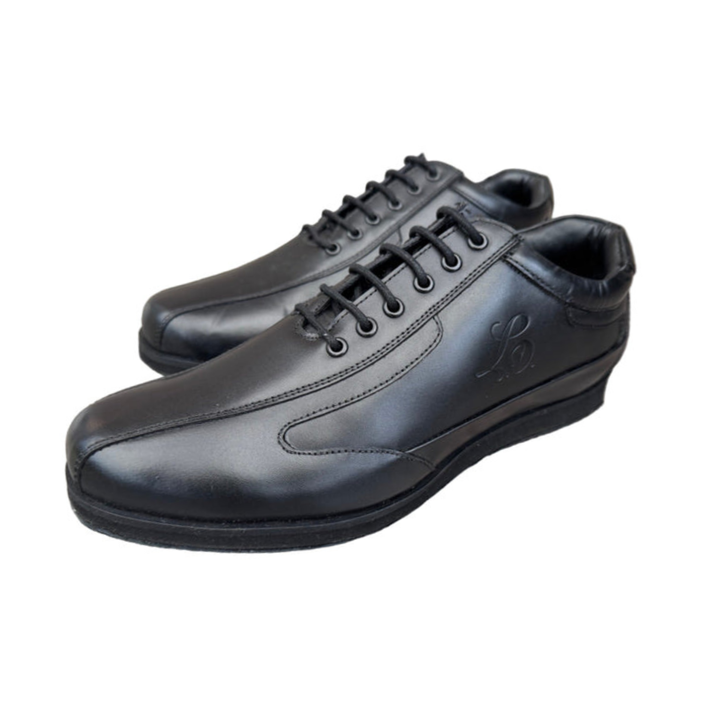 FINAL SALE Leo Dance Black Leather Dance Trainer