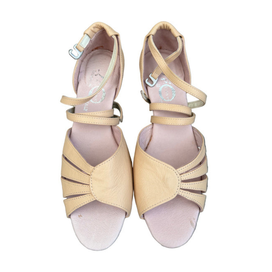 FINAL SALE (SAMPLE) Leo Dance Beige Sandal Suede Sole