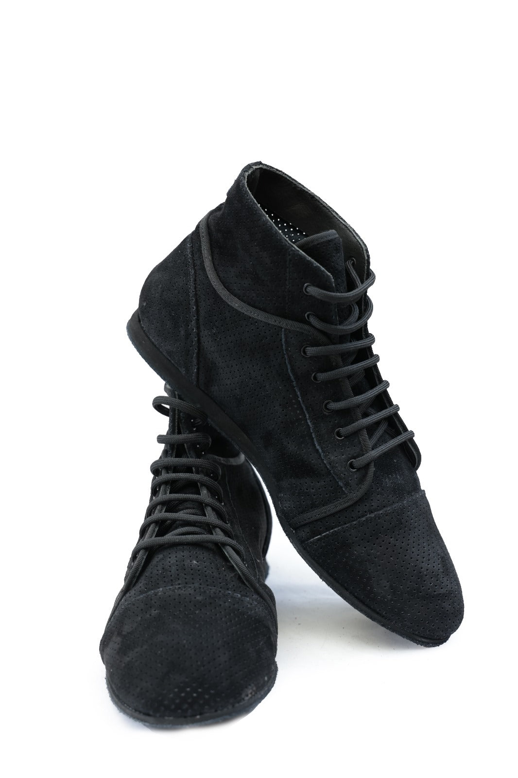 Flexee Light Black Leather Perforated Dance Trainer