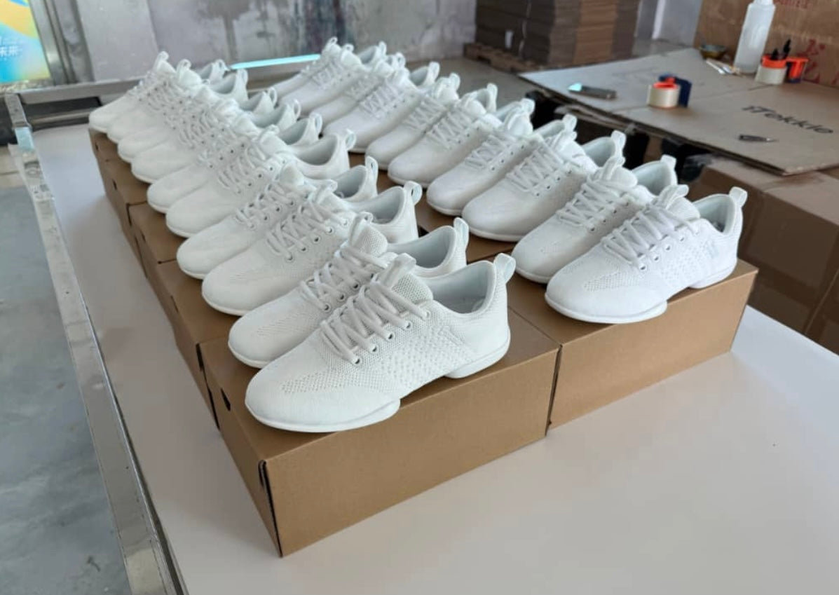 Unisex Vegan White Groovies Split Sole Dance Trainer